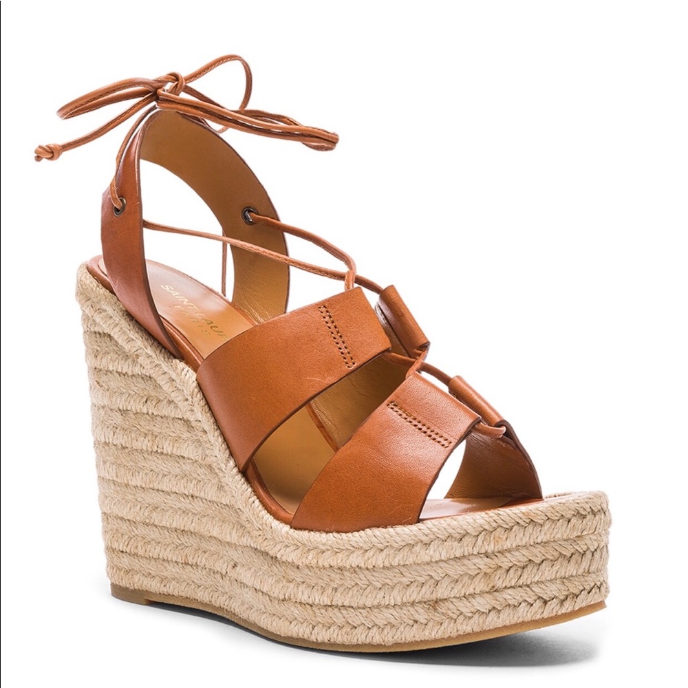 Saint Laurent Espadrille Platform Wedge